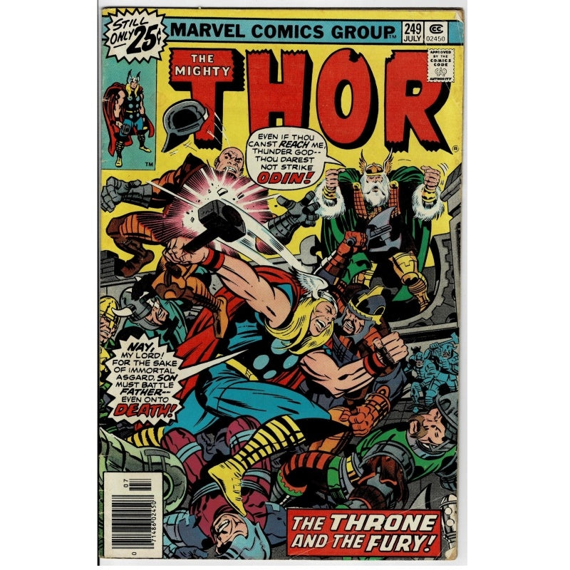 Thor Vol 1 249 The Throne & The Fury! Marvel Comic 1976