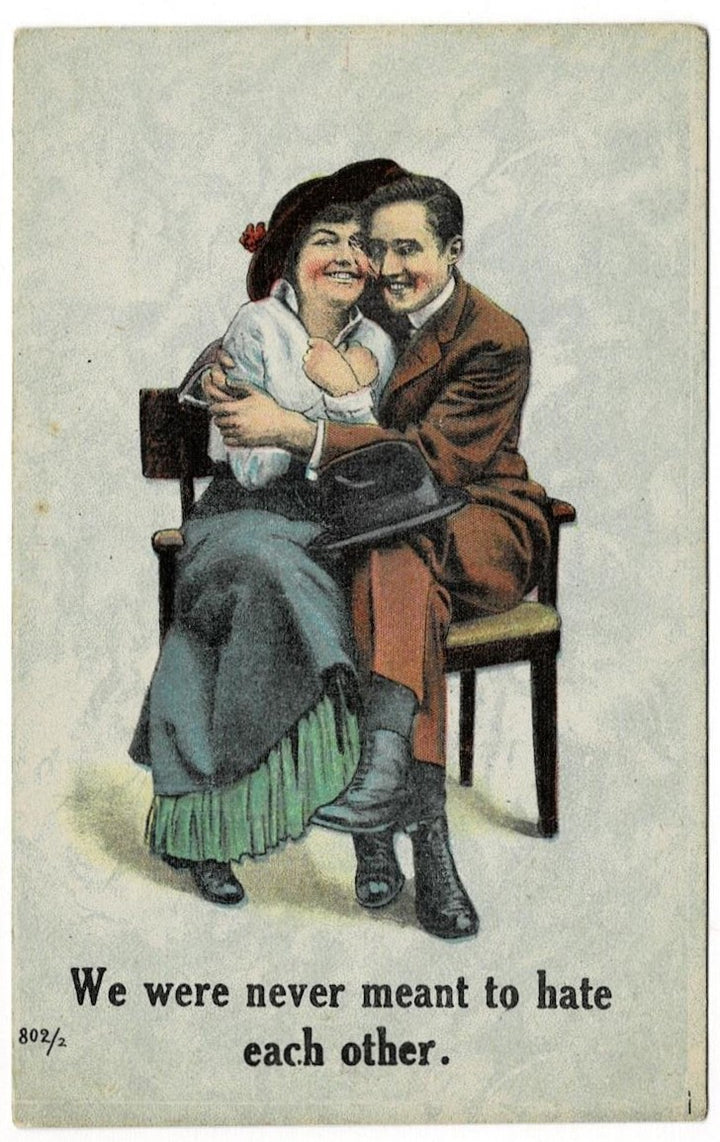 1912 Cuddle Up Courting Chair Postcard