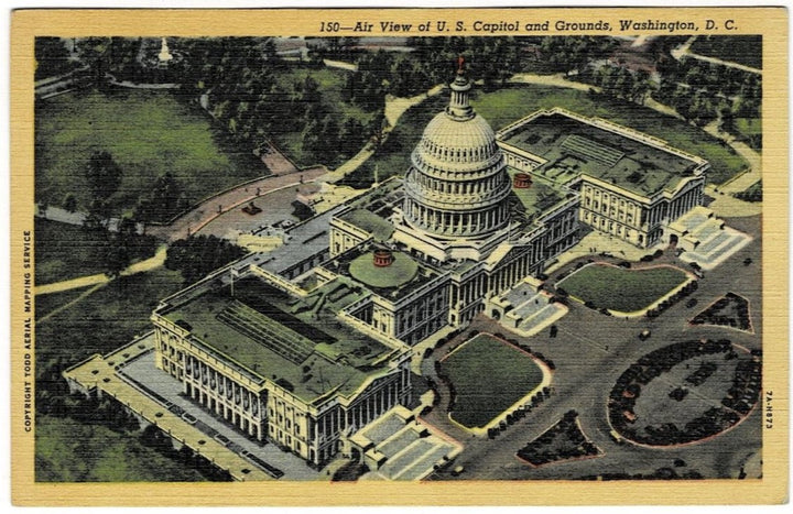 1937 Aerial View of the United States Capitol in Washington DC