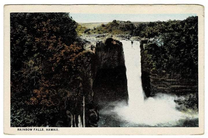 1930 Rainbow Falls Home of Goddess Hina Hawaii Postcard