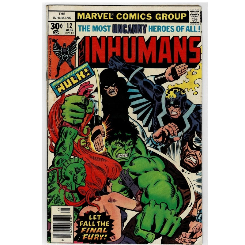 Inhumans 12 Vol 1 A Berserker Called Hulk Marvel Comic 1977