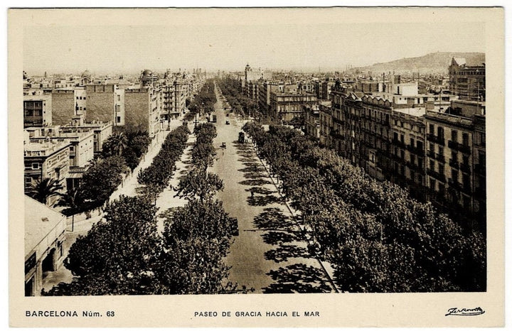 1934 Walk to Sea Barcelona Spain