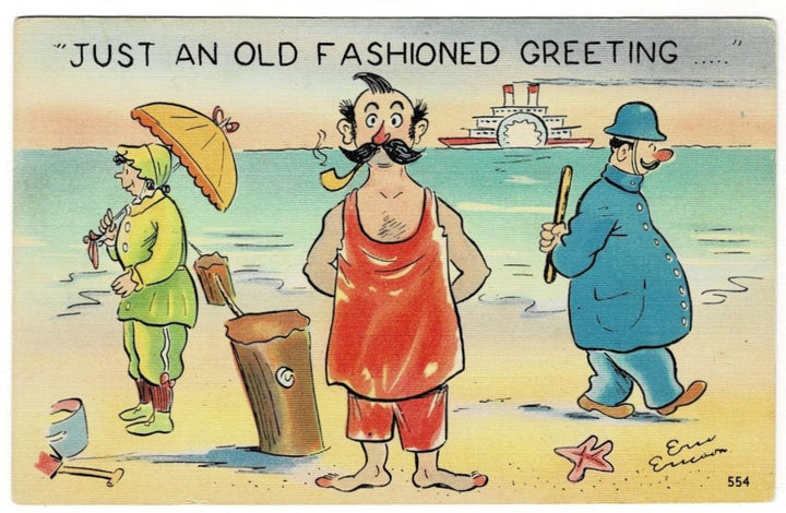 1940 Classic Seaside Comic Postcard Ericson