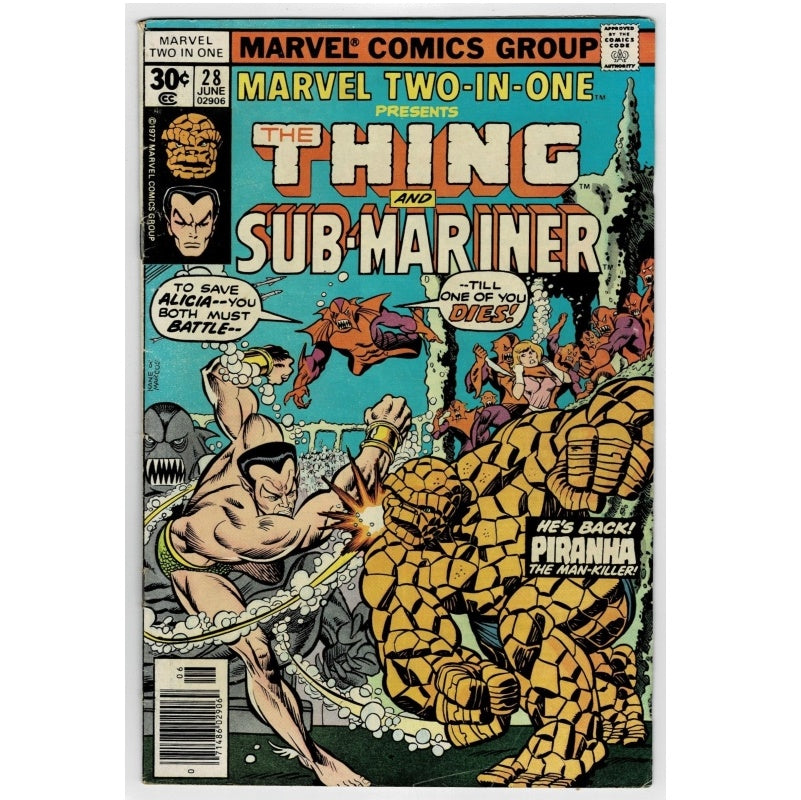 Thing And Sub-Mariner Two-In-One 28 Marvel Comic 1977