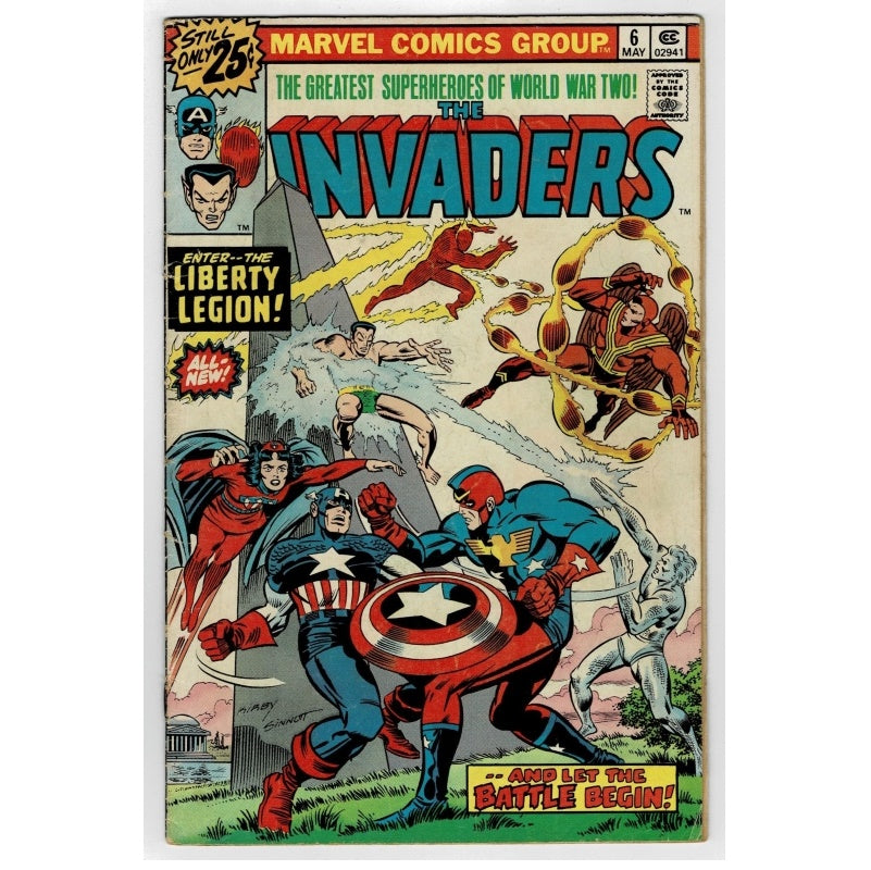 Invaders 6 Vol 1 Let The Battle Begin Marvel Comic 1976