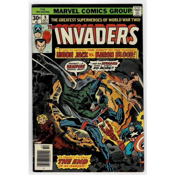 Invaders 9 Vol 1 An Invader No More! Marvel Comic 1976