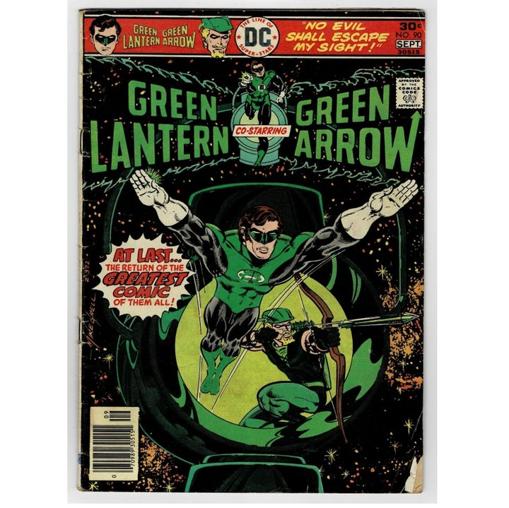 Green Arrow Green Lantern 90 Vol 15 Worship Evil's Might DC Comics 1976