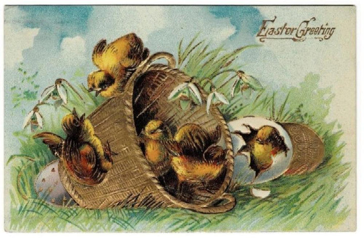 1908 Easter Basket of Chicks