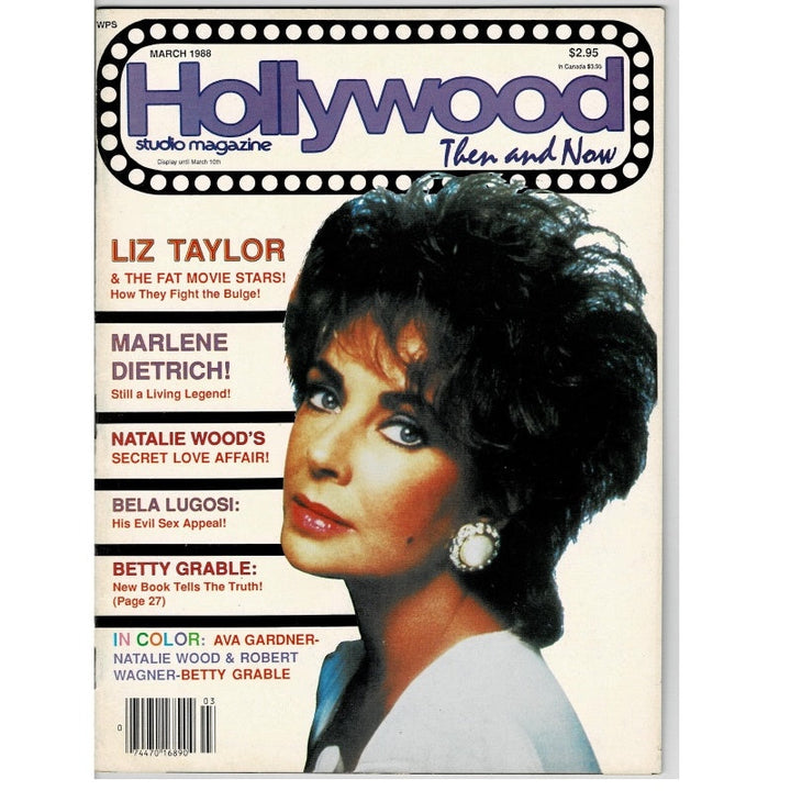 Liz Taylor Hollywood Then & Now 1988 Mar