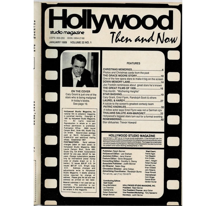 Cary Grant Hollywood Then & Now 1989 Jan