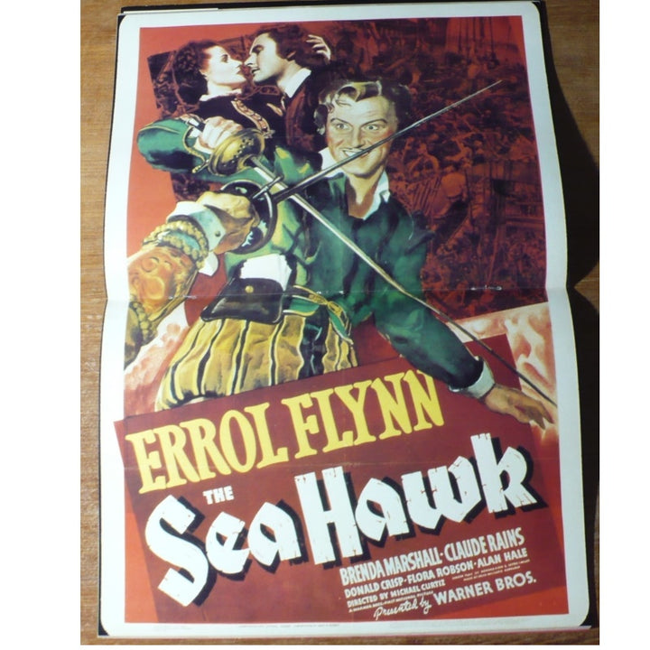 Errol Flynn Sea Hawk Centerfold Movie Poster