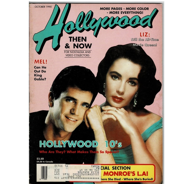 Elizabeth Taylor Mel Gibson Hollywood Then & Now 1990 Oct