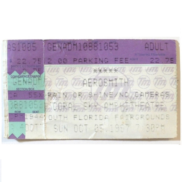 Aerosmith Nine Lives Tour Ticket 1997