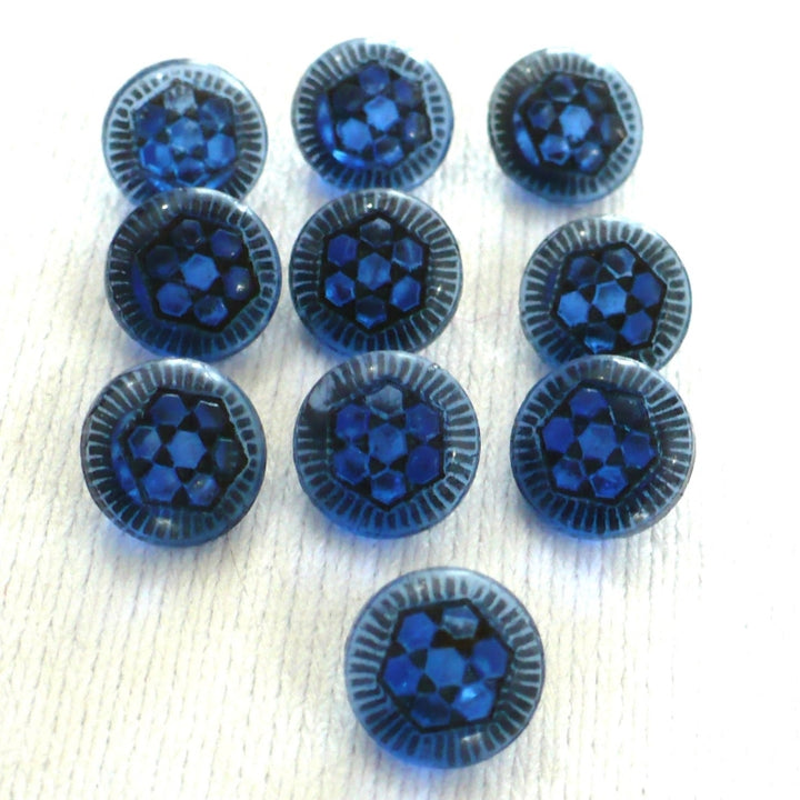 15L Blue Glass Diminutive Buttons