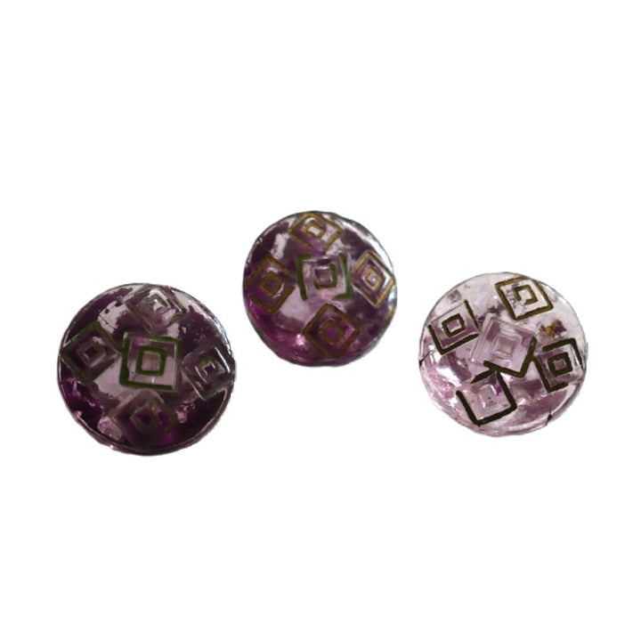 14L Purple Glass Diminutive Buttons