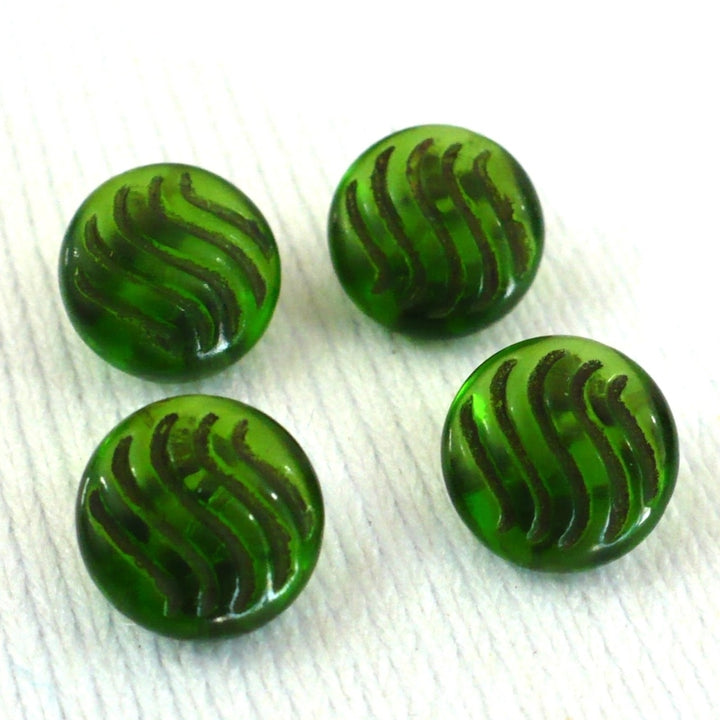 14L Green Glass Diminutive Buttons