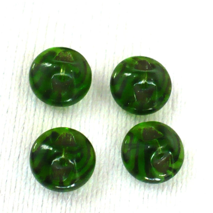 14L Green Glass Diminutive Buttons