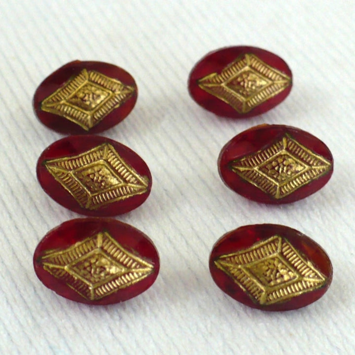 16L Antique Ruby Red Glass Buttons