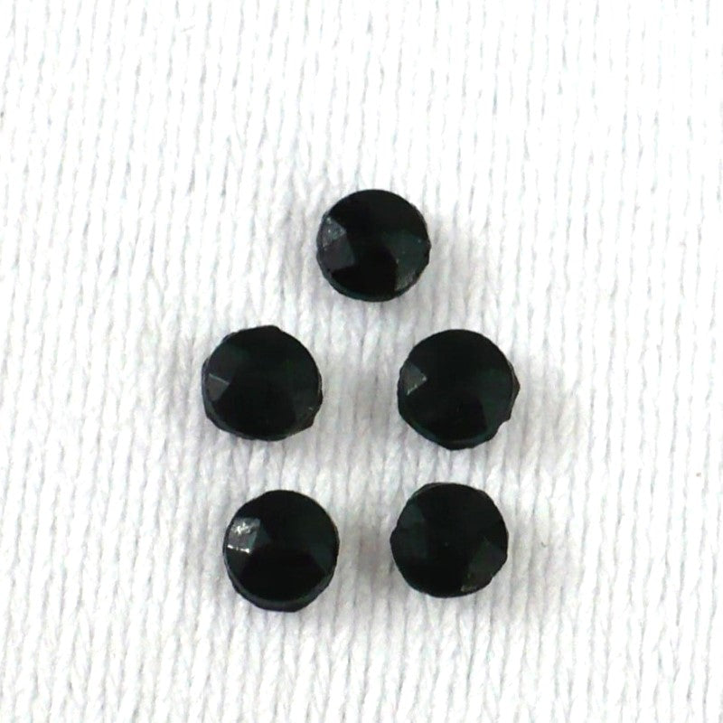 6L Black Glass Diminutive Shank Buttons