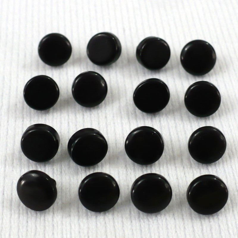 10L Black Glass Diminutive Shank Buttons