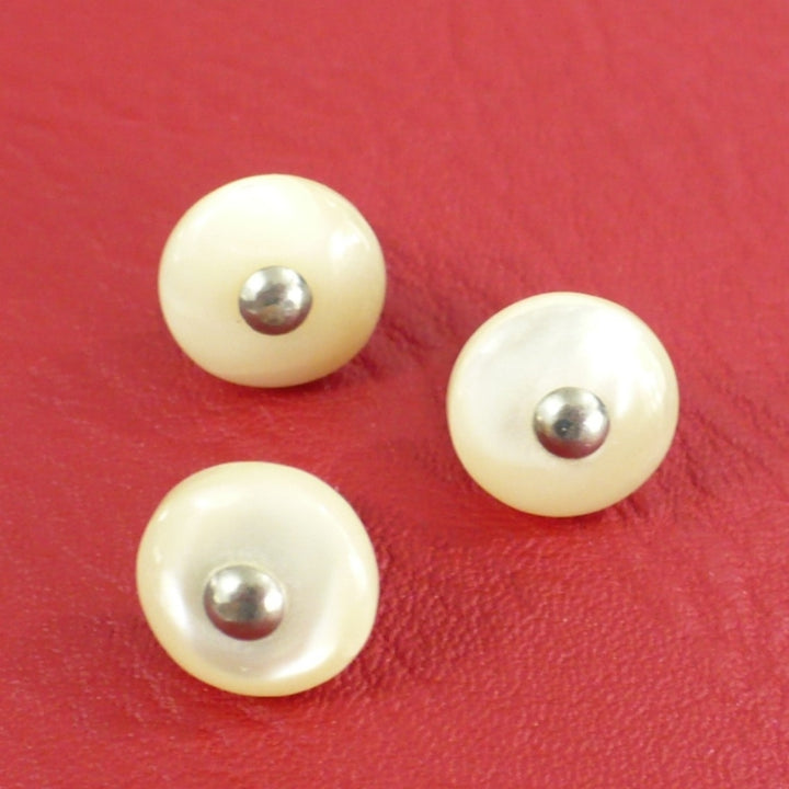 14L 1800s Victorian 8.5mm Diminutive Shell Pin Shank Buttons