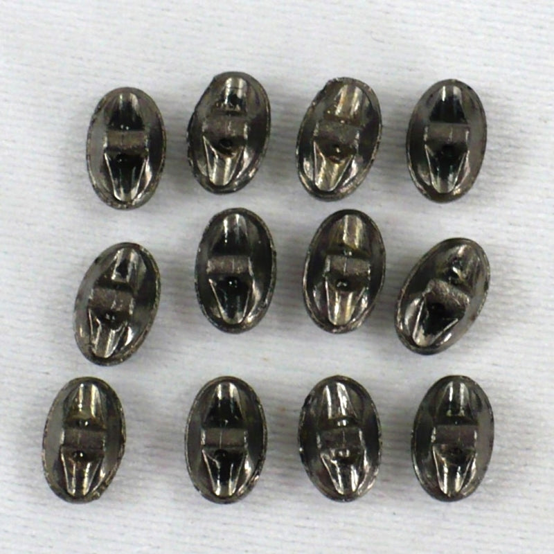 16L Hematite Glass Oval Buttons