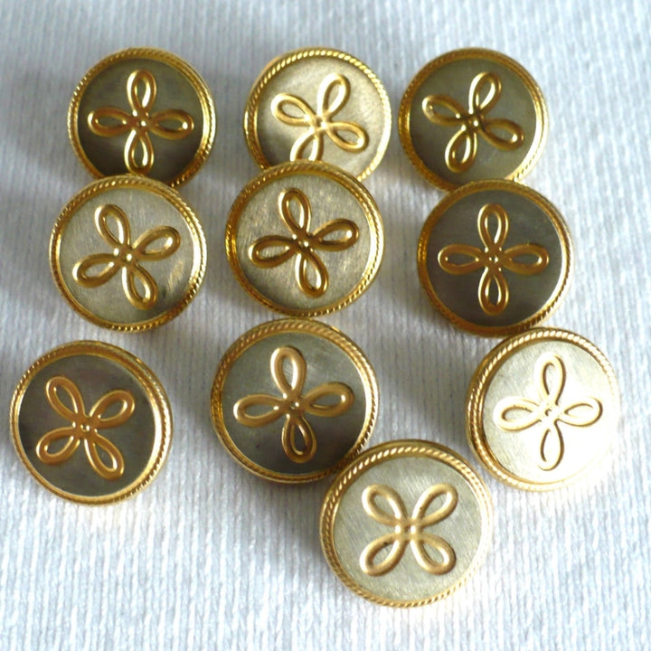 24L Celtic Knot Green Gold Buttons