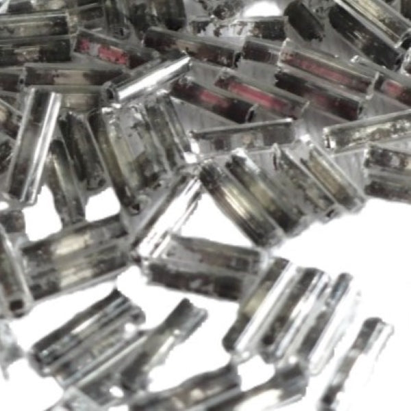 1920s 1.5x6.5mm Clear Mercury Glass Bugle Beads 4 grams