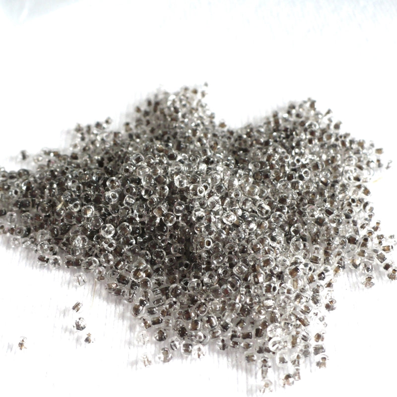 1920s 1.2mm Clear 16/0 Mercury Glass Seed Beads 19 grams