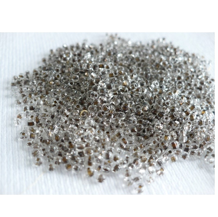 1920s 1.2mm Clear 16/0 Mercury Glass Seed Beads 19 grams