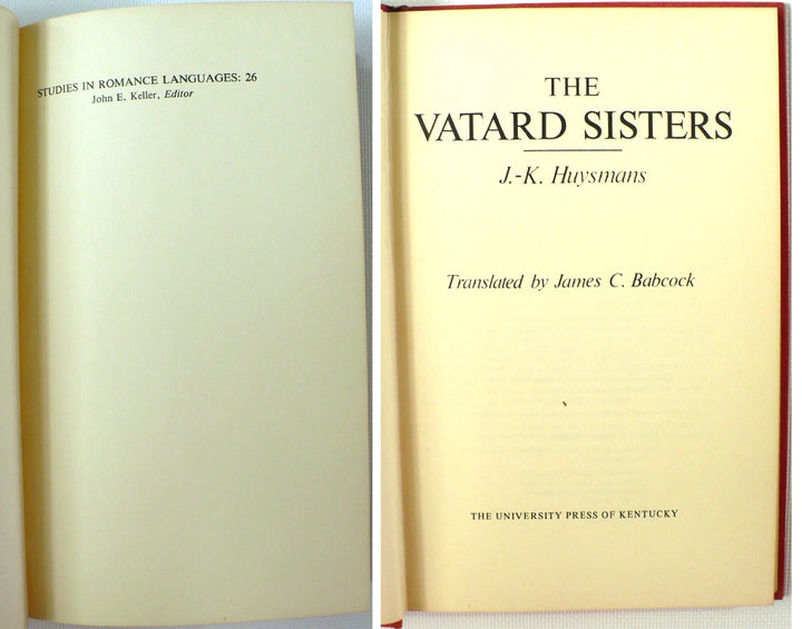 The Vatard Sisters by J.K. Huysmans 1983 First Edition Banned Book.