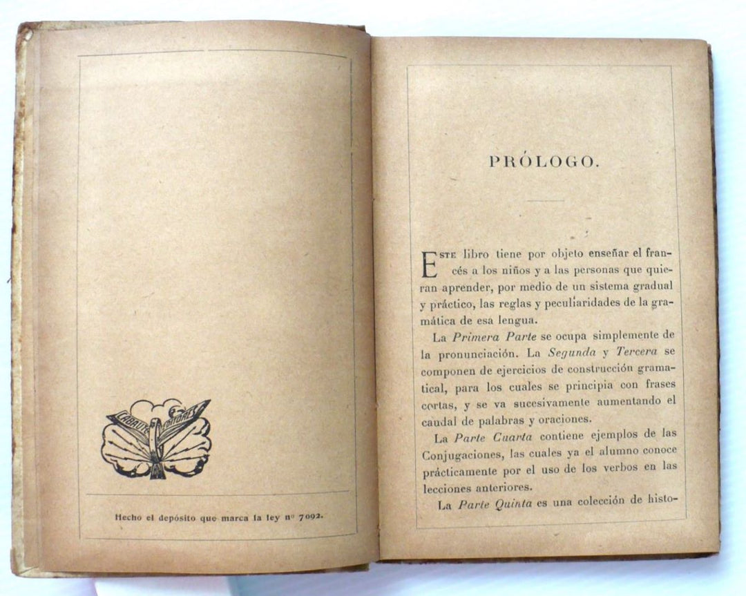 Nociones de Lengua Francesa Para Las Escuelas by Luis Felipe Mantilla 1914.