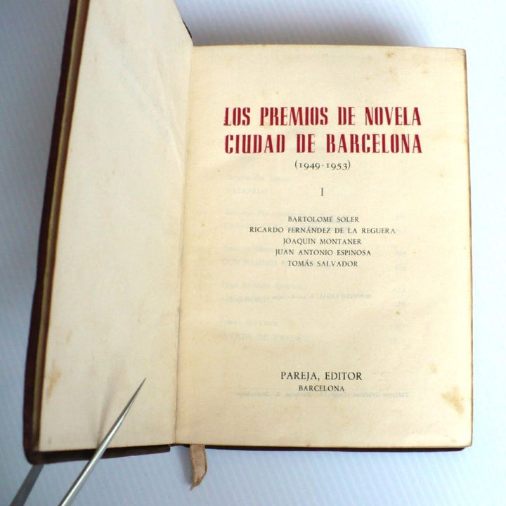 Los Premios De Novela Ciudad De Barcelona 1949-1953 Vol. I. 1959 First Edition