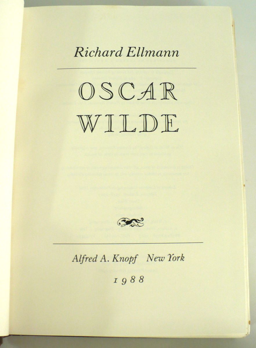 Oscar Wilde by Richard Ellmann 1988.