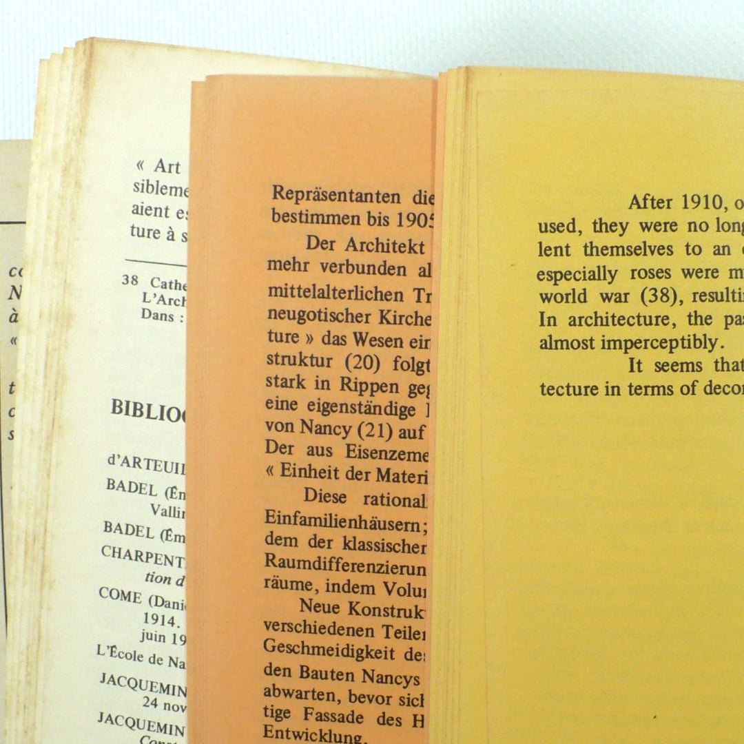 Nancy Architecture 1900 has French German English Translations, Map 1976 France.