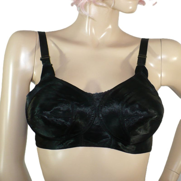 1950s Vintage Black Satin Bondage Babe Bra Whisp-O-Youth by Get Lucky Vintage.