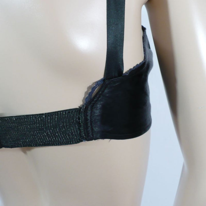 1950s Vintage Black Satin Bondage Babe Bra Whisp-O-Youth by Get Lucky Vintage.