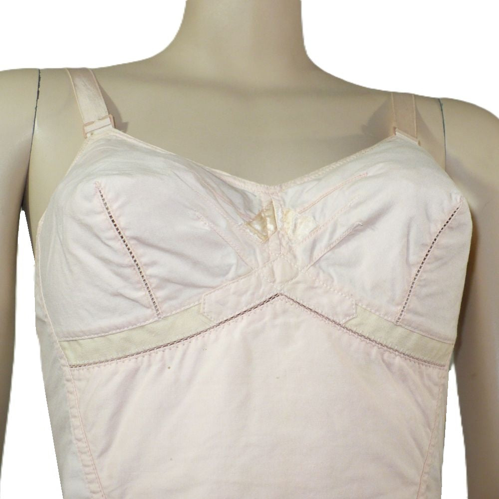 Vintage WW2 longline brassiere with girdle hooks. 