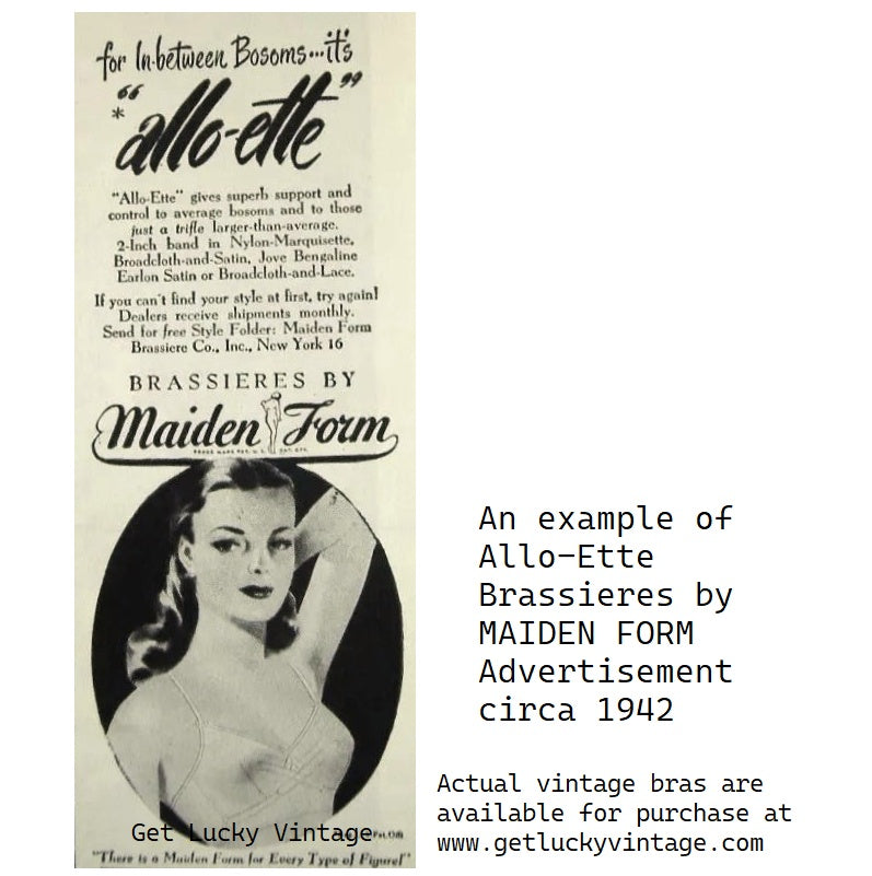 Vintage WW2 bra advertisement sample.