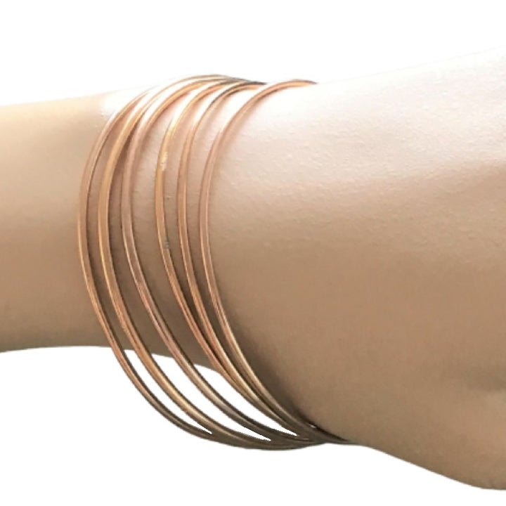 1970s Rose Gold Vermeil Bangle Bracelets.