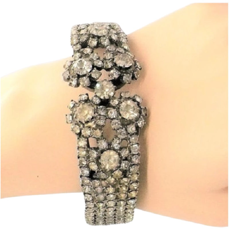 Rhinestone Clamper Bracelet.