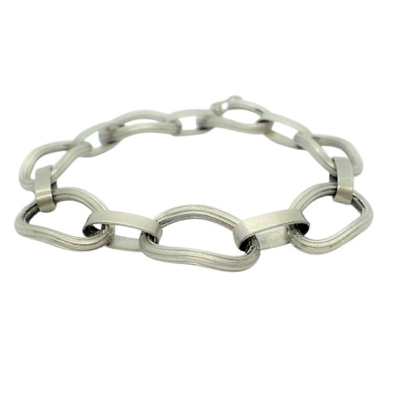 1960 Sterling Artisan Link Bracelet, Argentina.