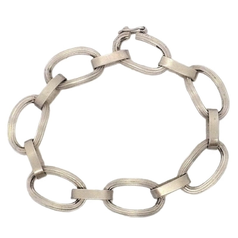 1960 Sterling Artisan Link Bracelet, Argentina.