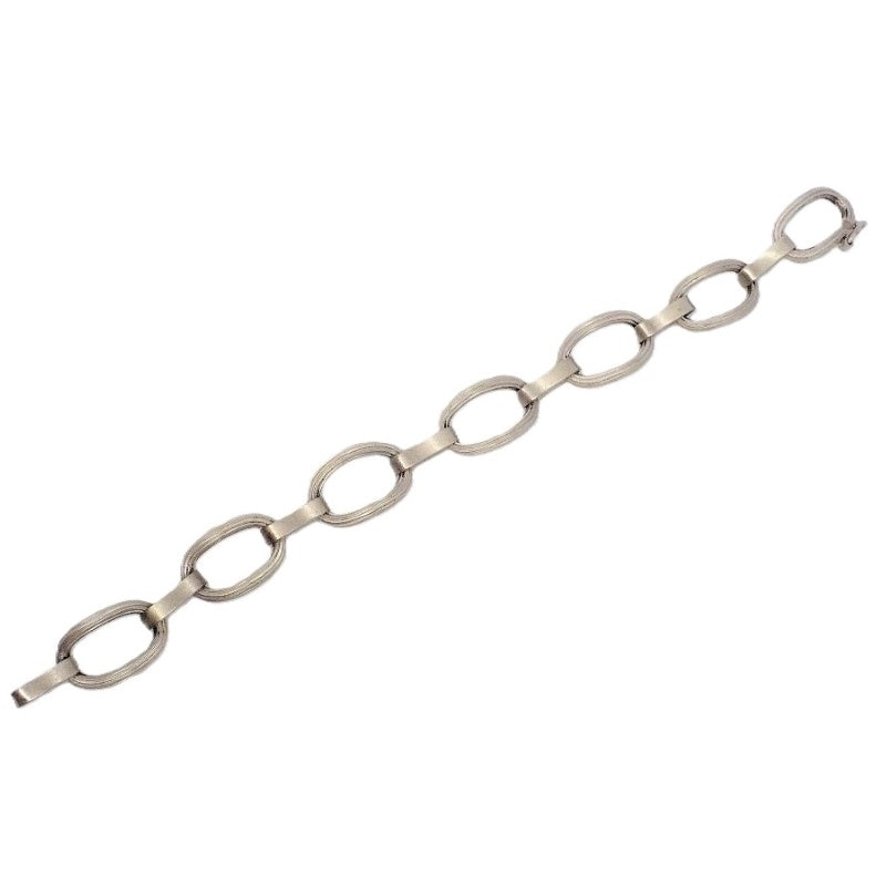 1960 Sterling Artisan Link Bracelet, Argentina.