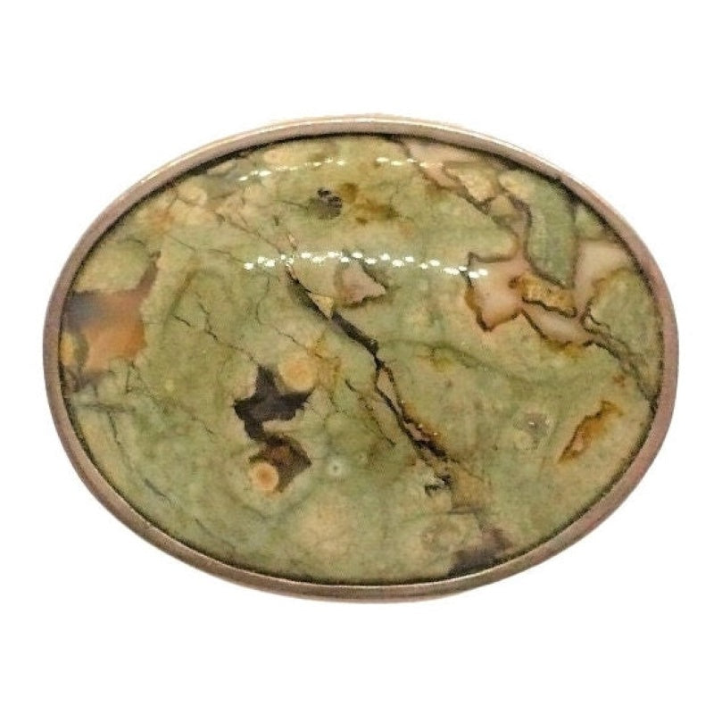 1890s Victorian Rainforest Jasper Brooch