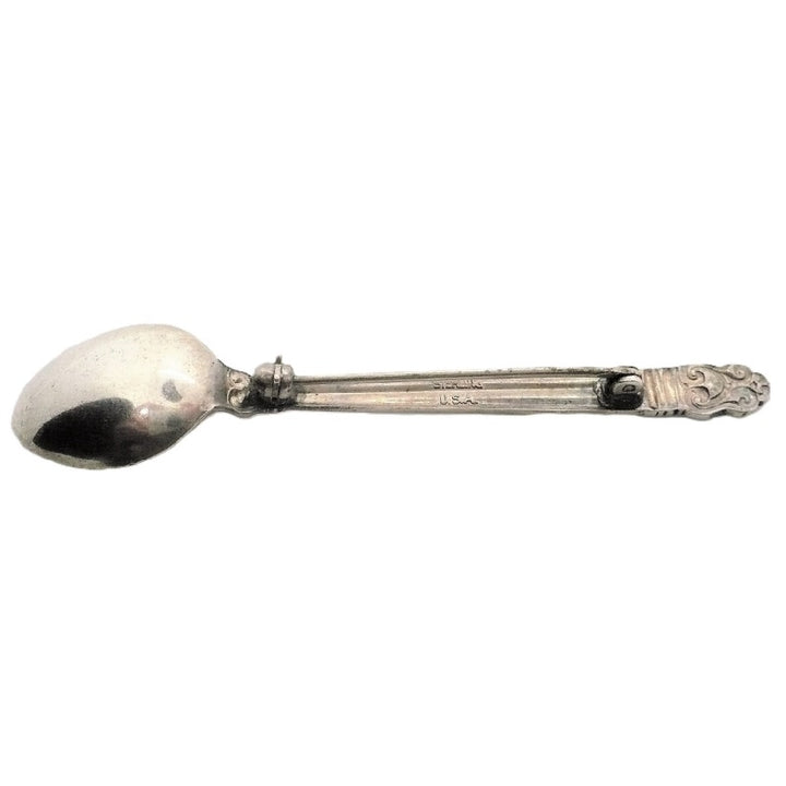 1960s Sterling Spoon Brooch