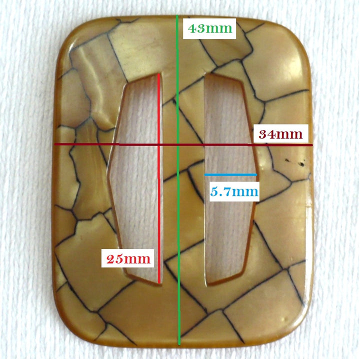 1940s Celluloid Slide Buckle Fits 25mm Insertion