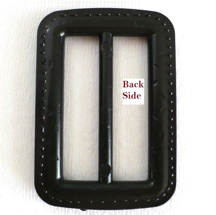 1980s Black topstitch Slide Buckle Fits 5cm Insertion