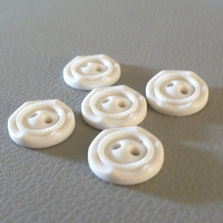 24L White Celluloid Two Hole Buttons