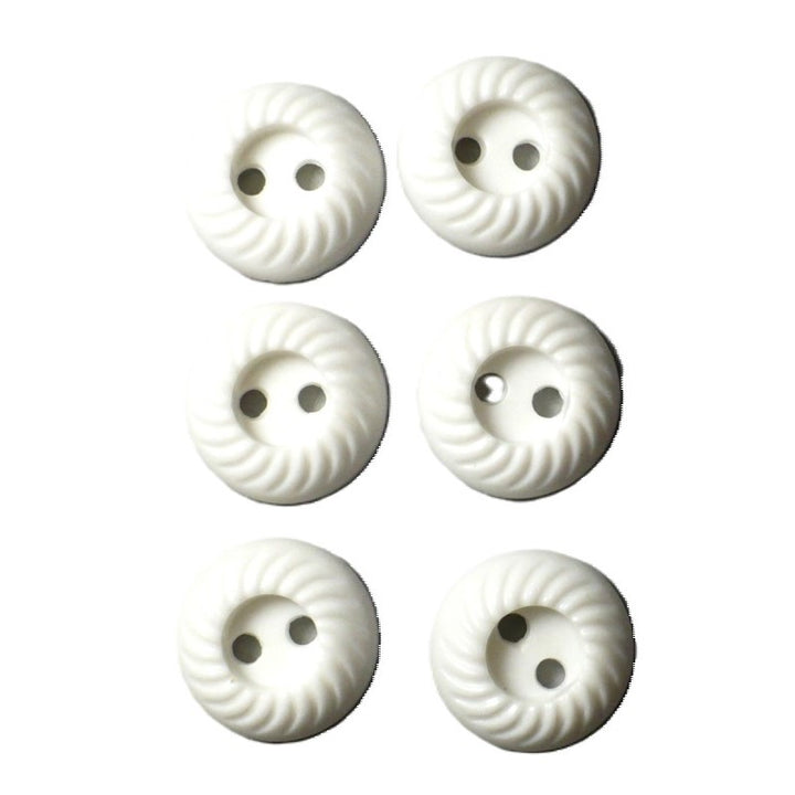 19L White Celluloid Two Hole Buttons